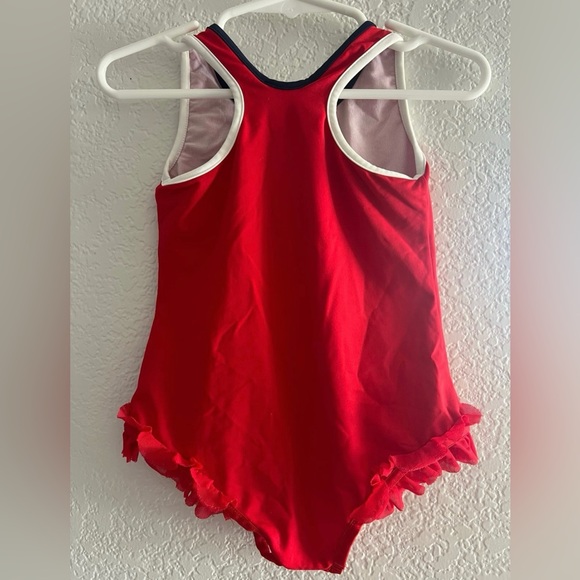 Moncler Costume Da Bagno Intero Logo-print Ruffle Swimsuit Toddler/Kid Size 4 - Picture 6 of 11